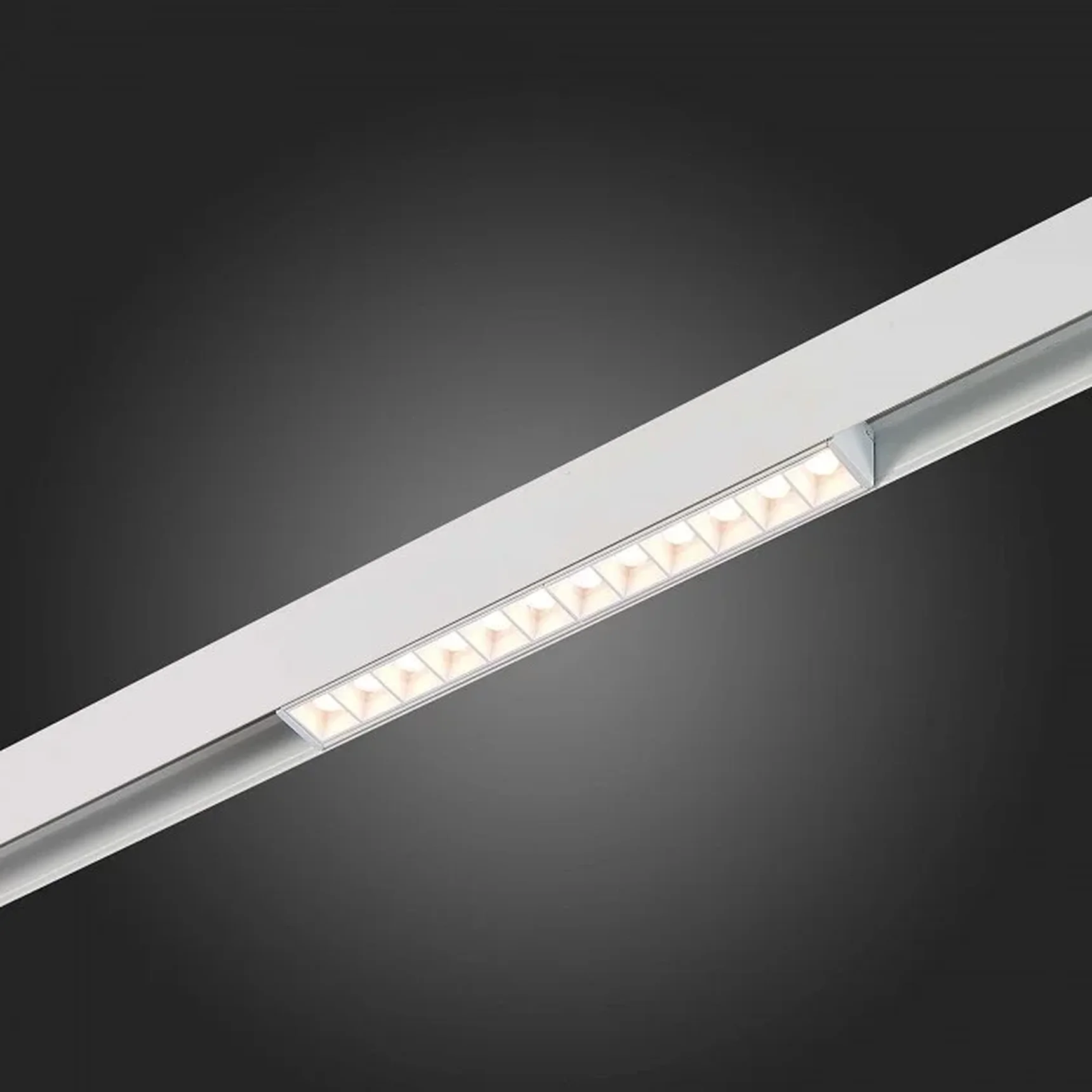 Магнитный трековый светильник белый LED 1*12W 3000K 1 009Lm Ra>80 36° IP20 L222xW22xH44 48V