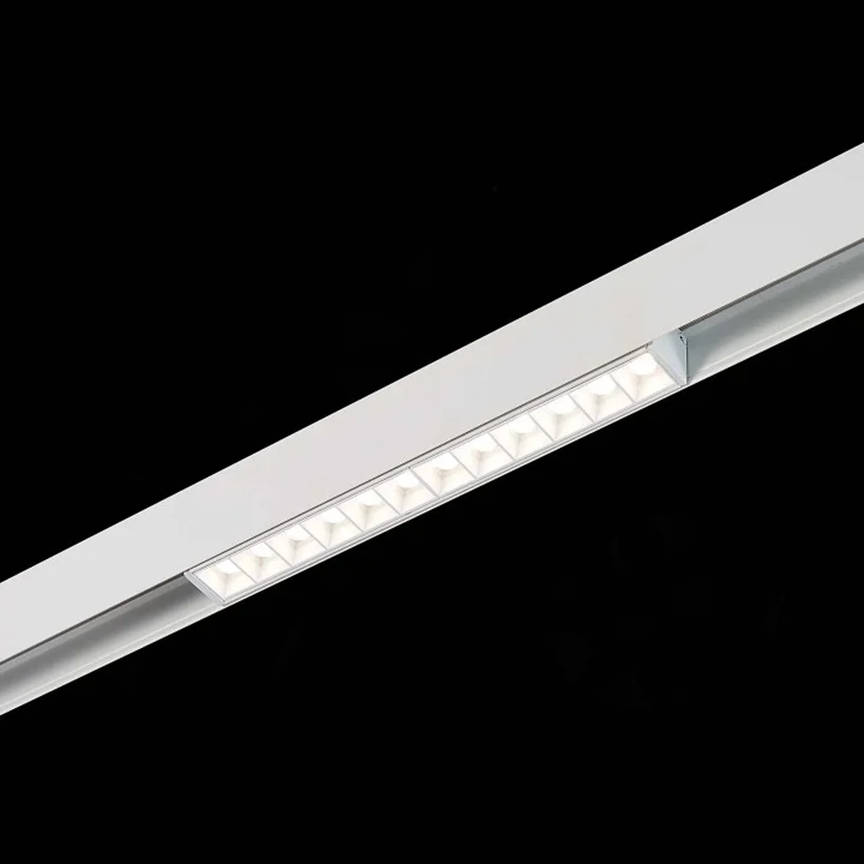 Магнитный трековый светильник белый LED 1*12W 4000K 1 009Lm Ra>80 36° IP20 L222xW22xH44 48V
