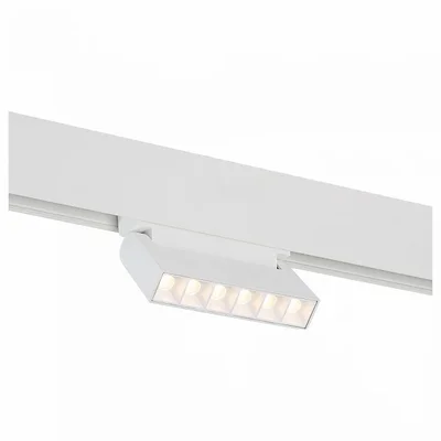 Магнитный трековый светильник белый LED 1*6W 3000K 532Lm Ra>80 36° IP20 L120xW22xH108 48V
