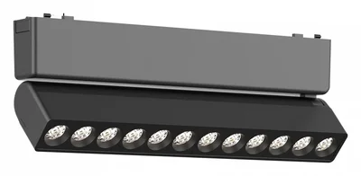 Магнитный трековый светильник Черный LED 1*12W 4000K 710Lm Ra>90 >90 IP20 L230xW26xH81 48V