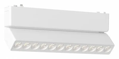 Магнитный трековый светильник Белый LED 1*12W 3000K 710Lm Ra>90 >90 IP20 L230xW26xH82 48V