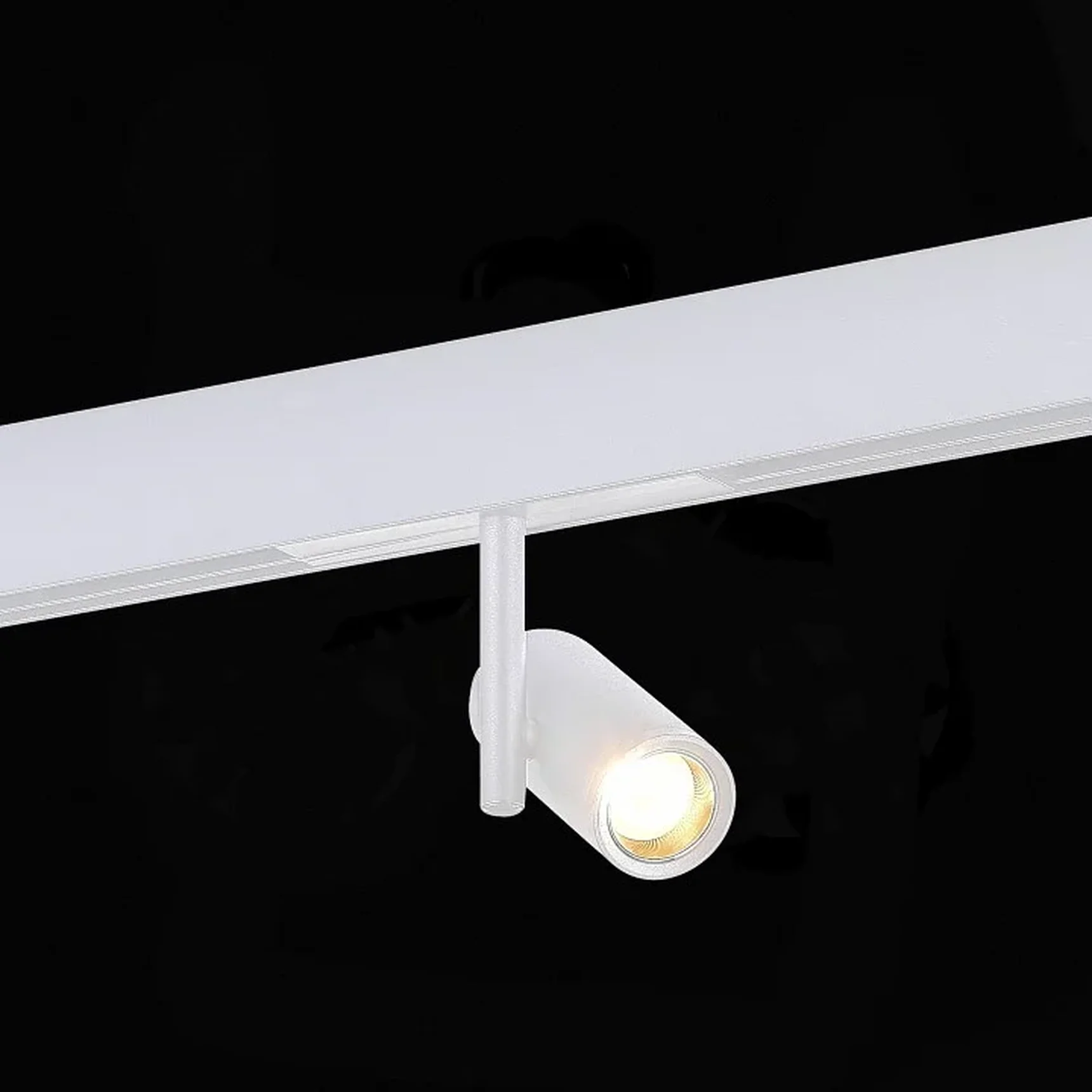 Магнитный трековый светильник Белый LED 1*8W 3000K 550Lm Ra>90 36° IP20 D42xH135 48V