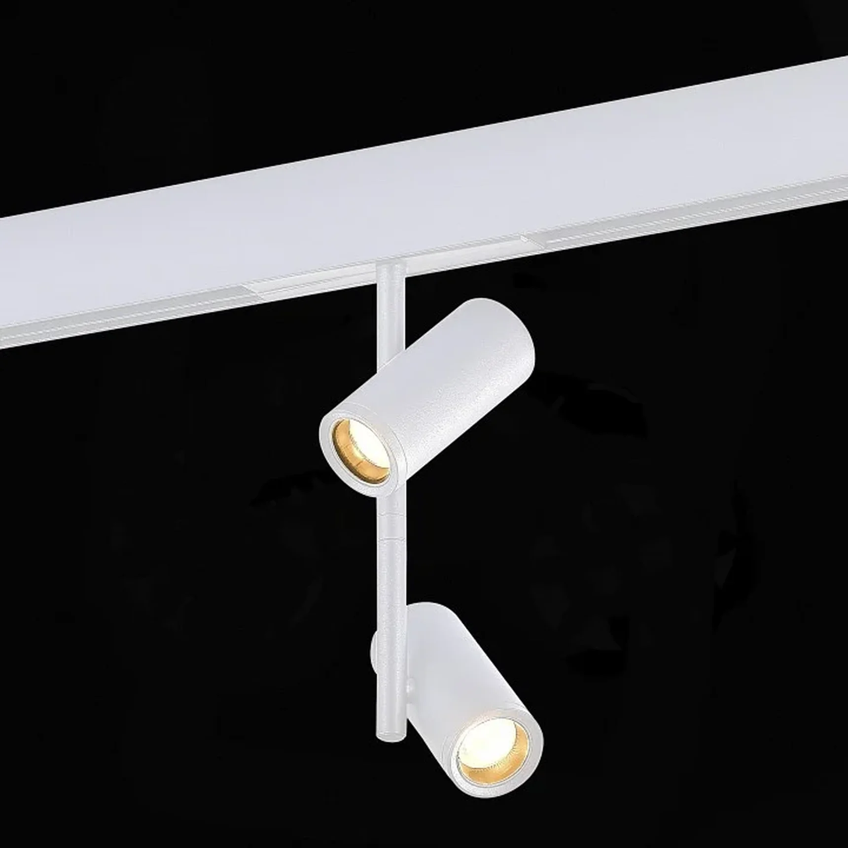 Магнитный трековый светильник Белый LED 1*16W 3000K 1 100Lm Ra>90 36° IP20 D45xH240 48V