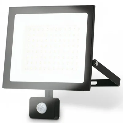 Прожектор светодиодный с датчиком движения ST8115 BK черный IP65 LED 6500K 100W 208*178*31