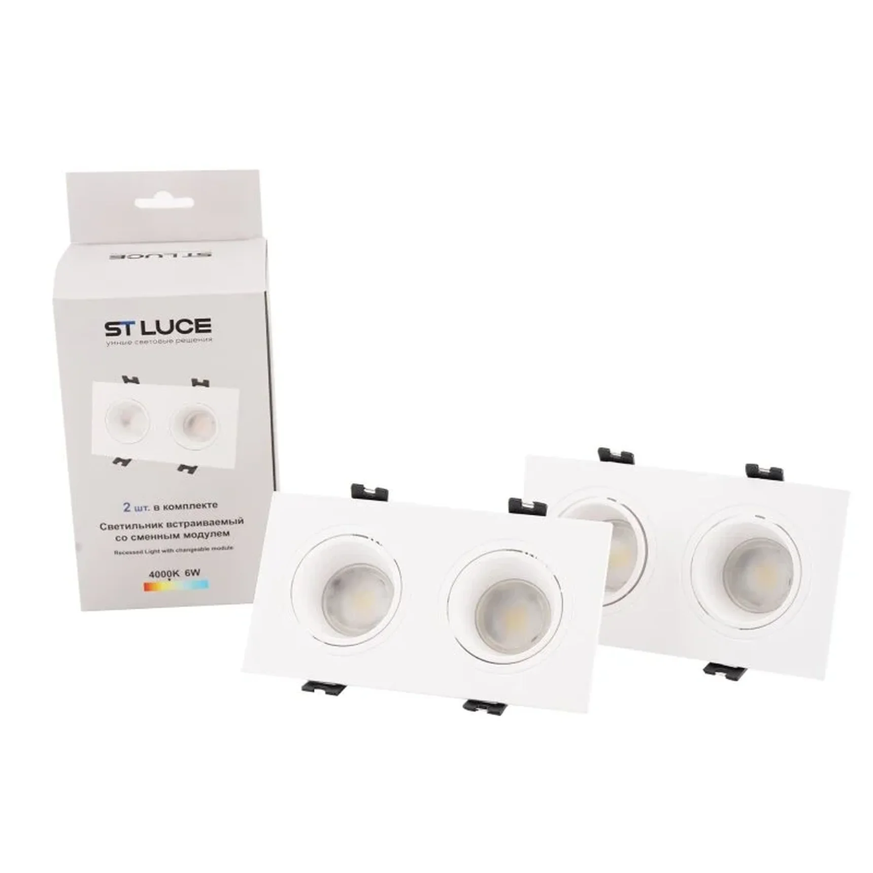 Светильник встраиваемый со сменным модулем ST-Luce белый/прозрачный LED 1*10W 4000K