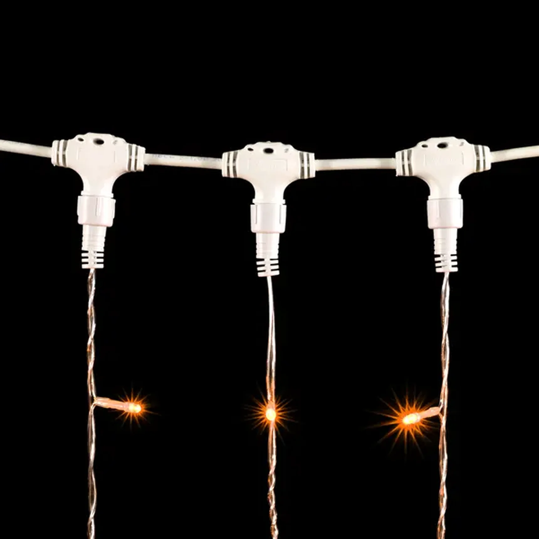 Гирлянда Занавес 1 x 6 м Желтый 220В, 600 LED, Провод Прозрачный ПВХ, IP54