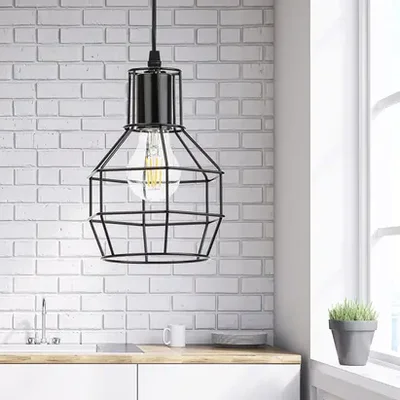 Светильник потолочный светодиодный ЭРА PL11 BK металл, E27, max 60W, высота плафона 220мм, подвеса 730мм, черный