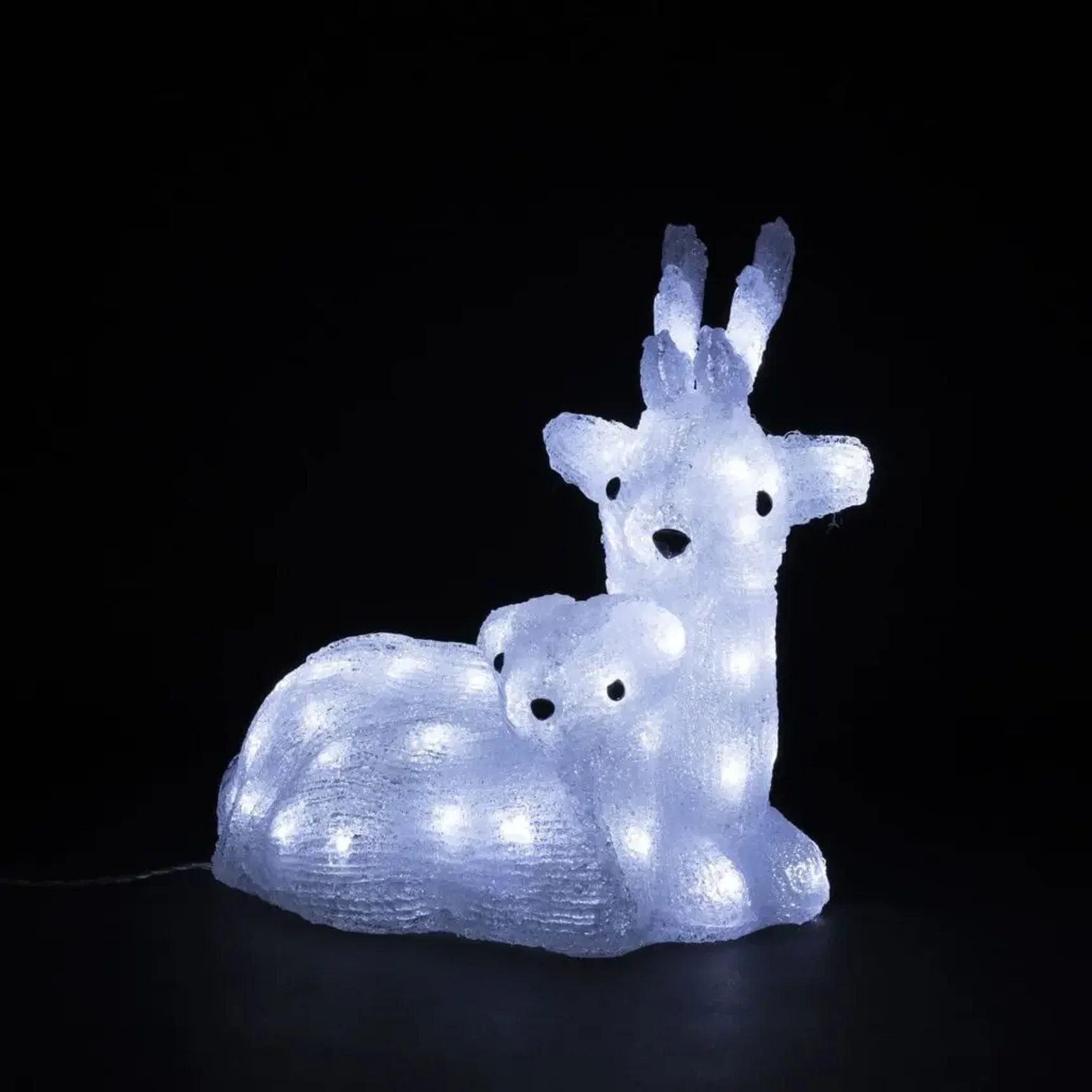 Светодиодный Олень с Олененком 34см Белый 24В, 60 LED, IP54