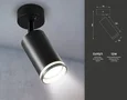 Накладной спот с выключателем TA121 BK черный GU10 max 12W D70*164*D55