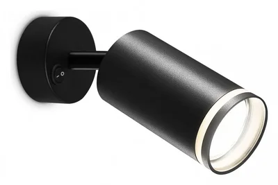 Накладной спот с выключателем TA121 BK черный GU10 max 12W D70*164*D55