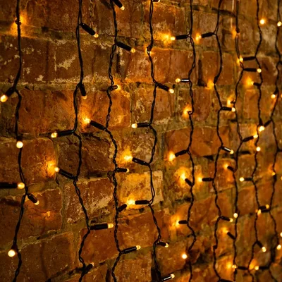 Гирлянда светодиодная Занавес 2х1,5м 360 LED ЖЕЛТЫЙ черный ПВХ IP65 постоянное свечение 230В блок в комплекте NEON-NIGHT