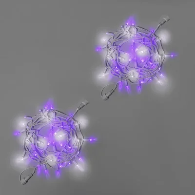Светодиодная гирлянда INOXHUB Нить 10м, 100 LED, соединяемая, с мерцанием, 220В, IP65, белый резиновый провод 2.3мм, ФИОЛЕТОВАЯ