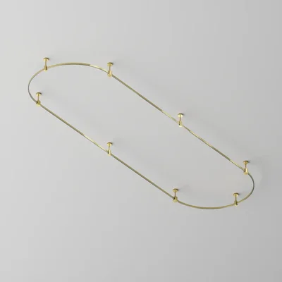 Готовая конструкция овальная 4,5 м на жестких подвесах Short H124мм без светильников и блока питания, латунь, TFC-Flar-S01-BS