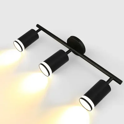 Спот на основании GWL-3GU10-M-IP20 Тройной Черный с боковым рассеивателем Башня, 661840