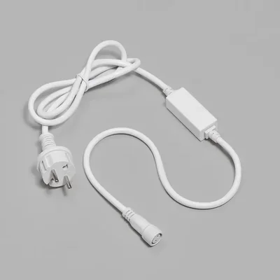 Блок питания 4А для гирлянд 2-pin INOXHUB, 220В, 1.5м, БЕЛЫЙ провод