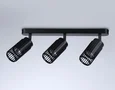 Настенно-потолочный поворотный спот со сменной лампой TN51690/3 BK черный GU10/3 260*60*180