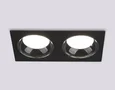 Светильник встраиваемый TN52344/2 SBK/GBK черный песок/черный глянец GX53 max 12W 220*115*25