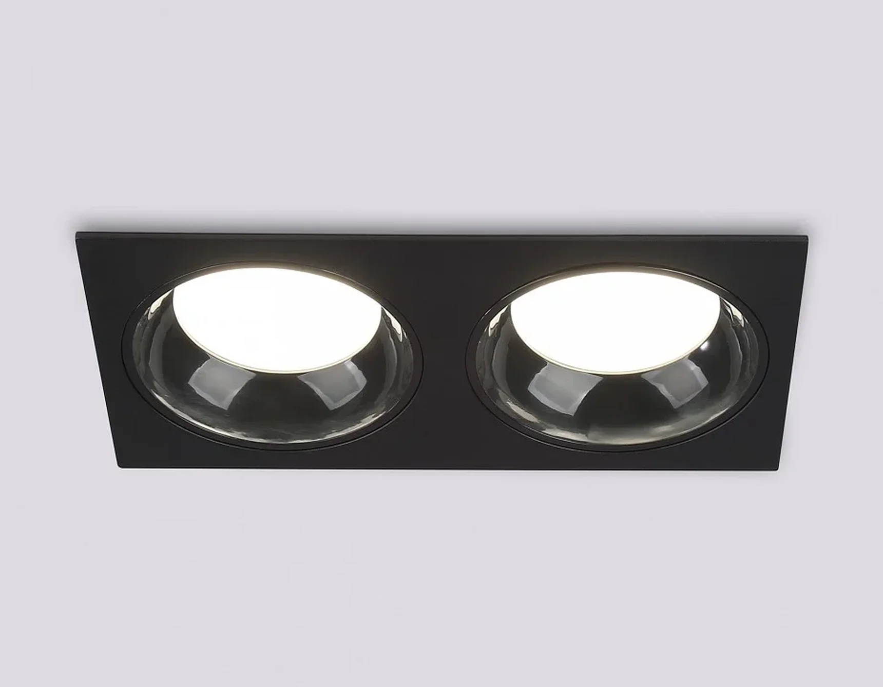 Светильник встраиваемый TN52344/2 SBK/GBK черный песок/черный глянец GX53 max 12W 220*115*25