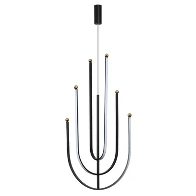 6633/70L HIGHTECH ODL24 287 металл/черный/акрил Подвесной светильник (регулирумые рожки) LED 70W 3000K 220V MEMFI