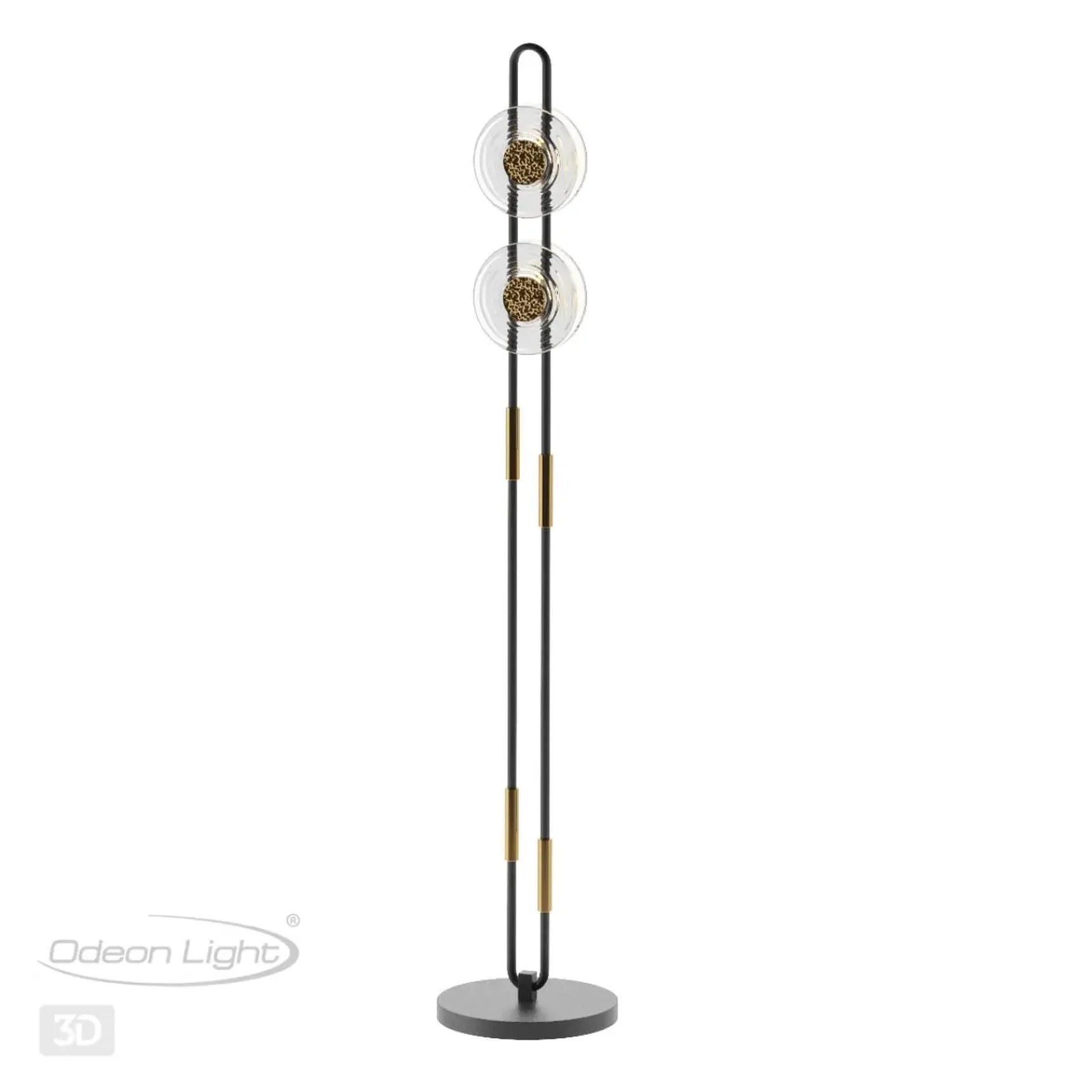 5407/23FL MODERN ODL_EX24 135 черный/золотой/металл/стекло Торшер LED 23W 3000K 1940Лм MAGNET