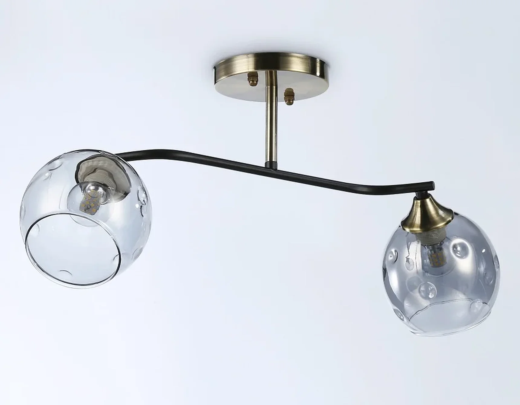 Светильник подвесной TR303008/2 SB/BK/SM бронза/черный/дымчатый E27/2 max 40W 560*140*240