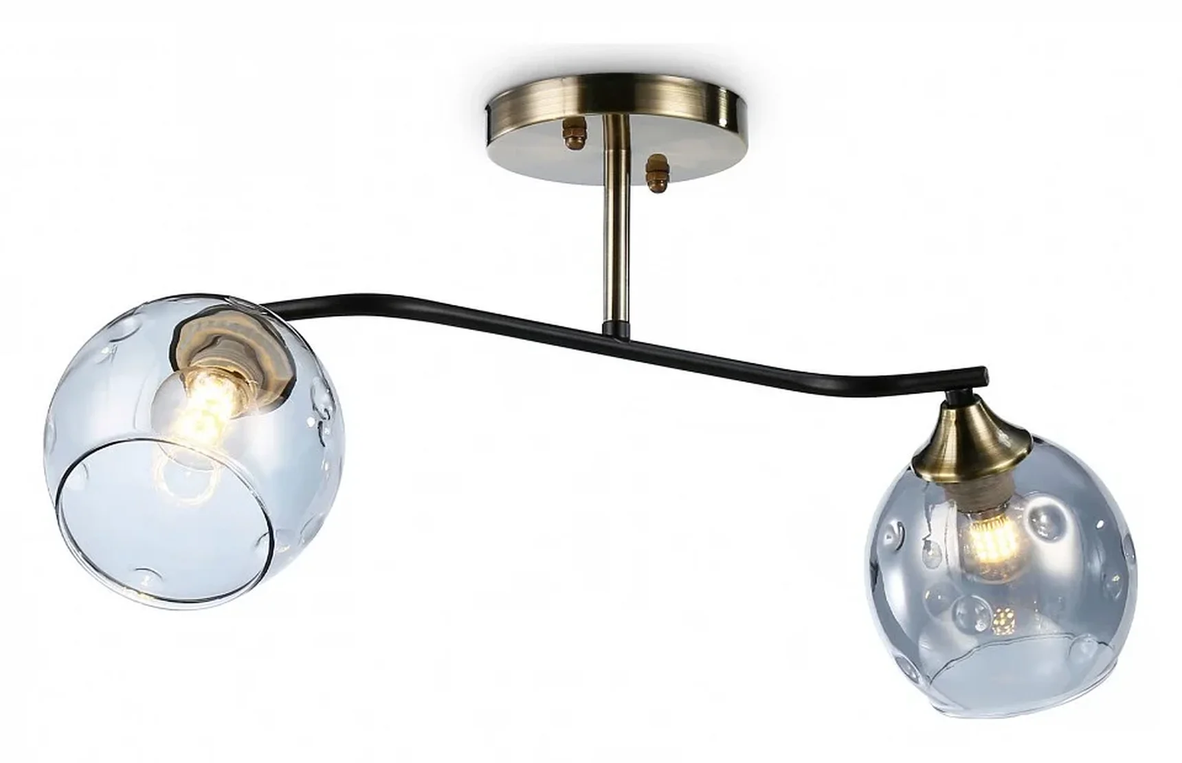 Светильник подвесной TR303008/2 SB/BK/SM бронза/черный/дымчатый E27/2 max 40W 560*140*240
