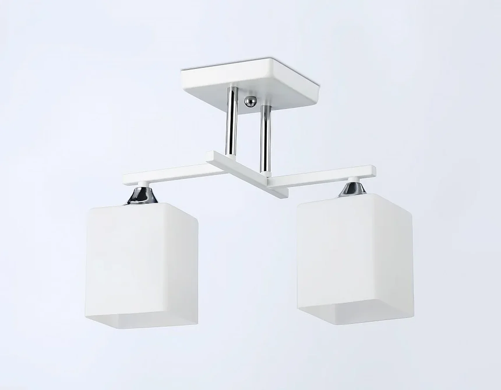 Светильник подвесной TR303111/2 WH/CH/FR белый/хром/белый матовый E27/2 max 40W 360*190*290