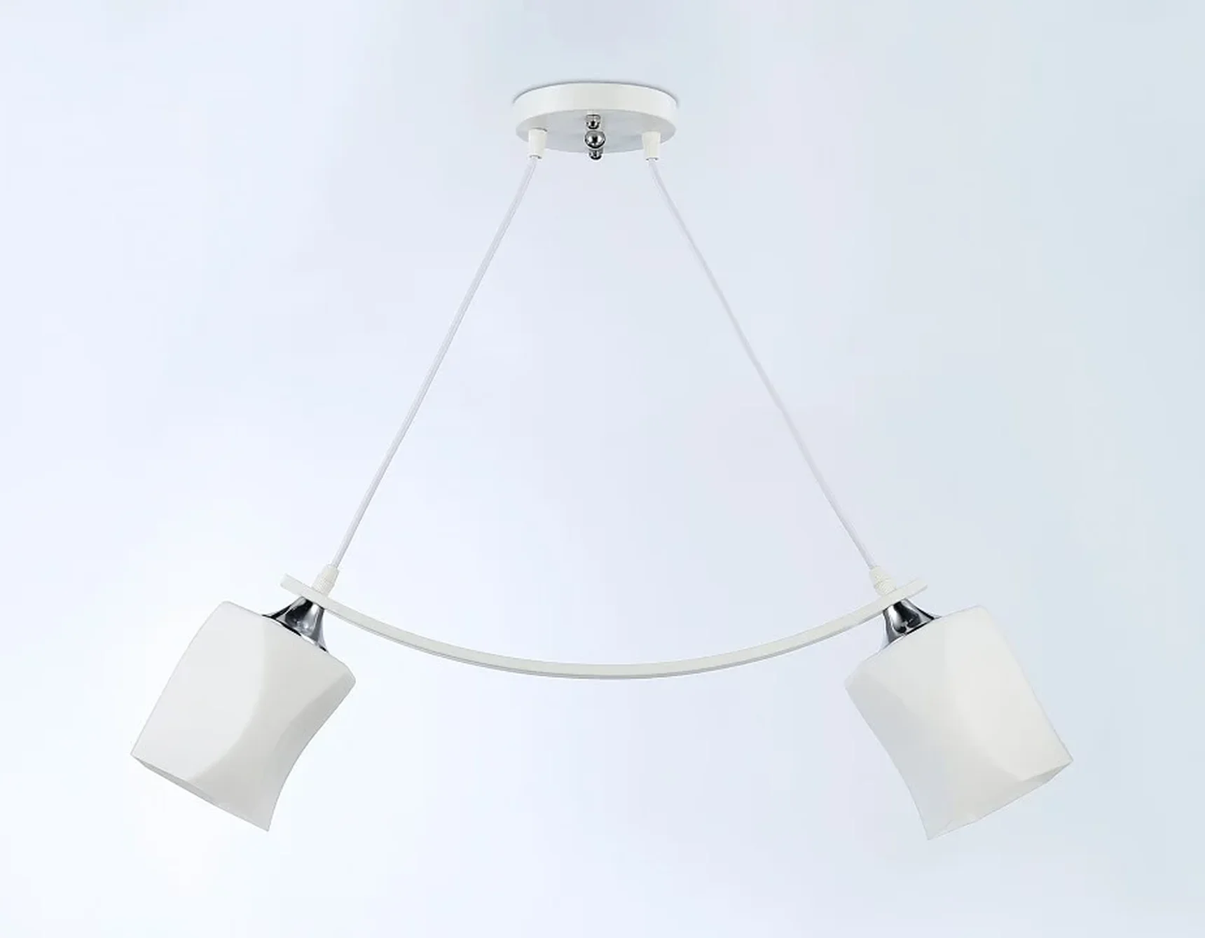 Светильник подвесной TR303154/2 WH/CH/FR белый/хром/белый матовый E27/2 max 40W 640*115*410