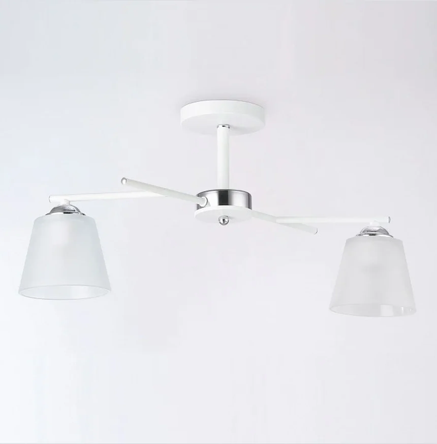 Светильник подвесной TR303201/2 WH/CH/FR белый/хром/белый матовый E27*2 max 60W 470*370*260