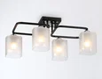 Светильник потолочный TR303222/4 BK/CH/FR черный/хром/белый матовый E27*4 max 60W 530*290*220
