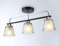 Светильник потолочный TR303235/3 BK/CH/SM/FR черный/хром/дымчатый/белый матовый E27*3 max 60W 550*120*250
