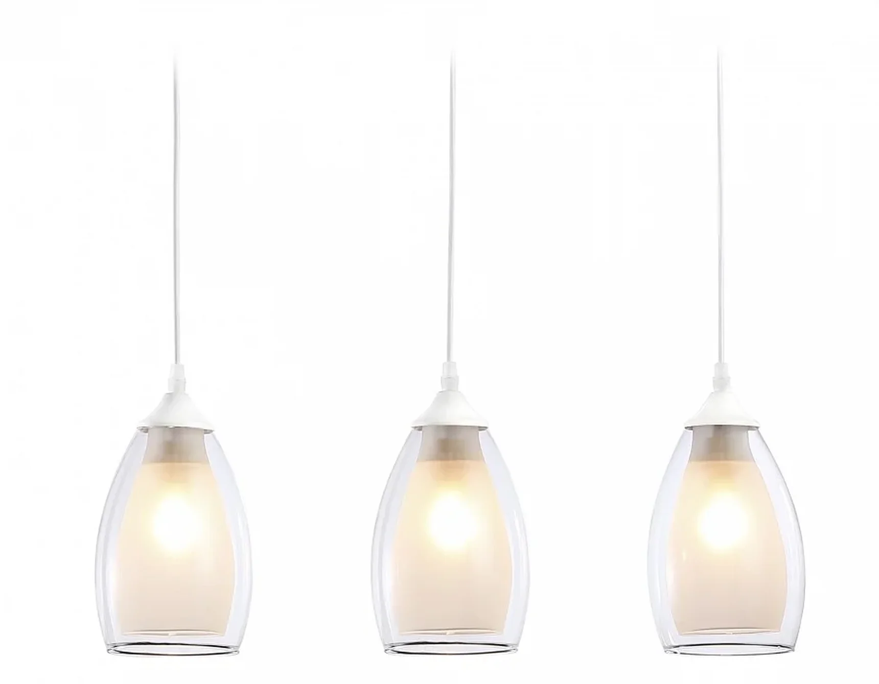 Подвесной светильник TR3536/3 WH/CL/FR белый/прозрачный/белый матовый E27*3 max 40W 640*120*820
