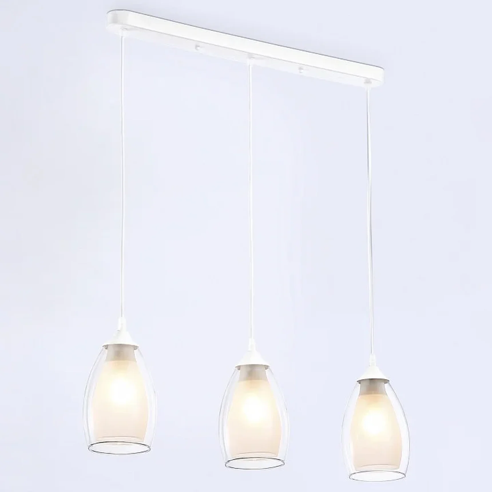 Подвесной светильник TR3536/3 WH/CL/FR белый/прозрачный/белый матовый E27*3 max 40W 640*120*820