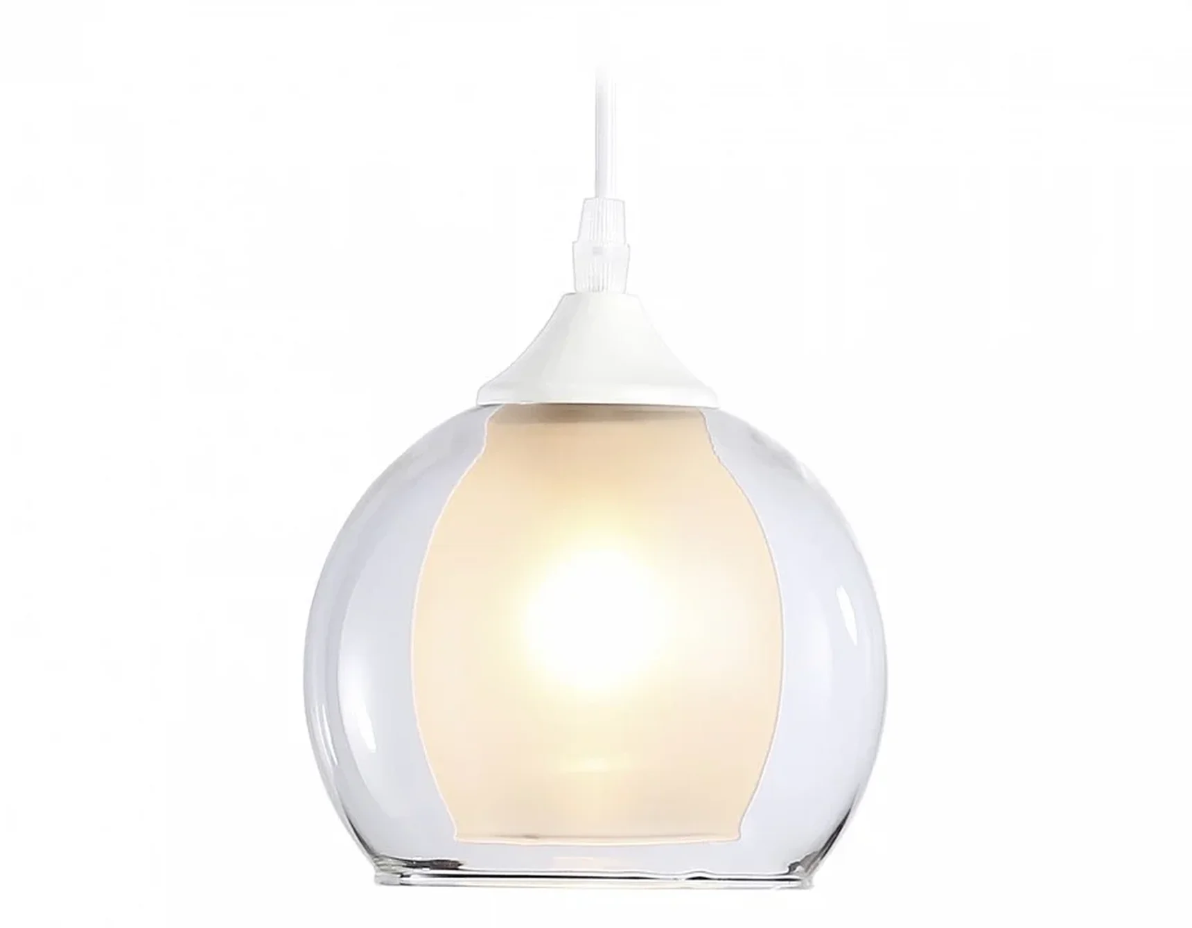 Подвесной светильник TR3538 WH/CL/FR белый/прозрачный/белый матовый E27 max 40W D130*800