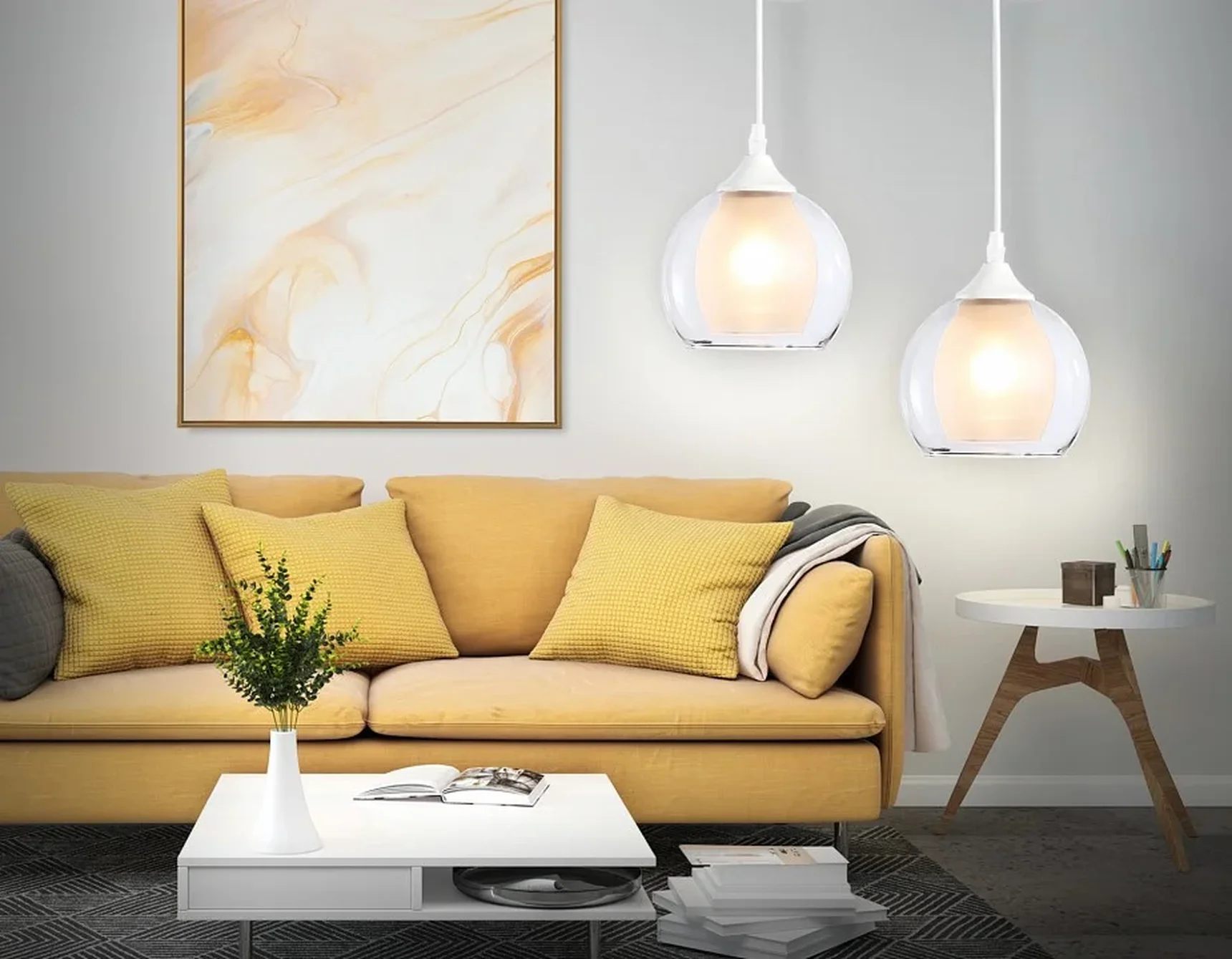 Подвесной светильник TR3538 WH/CL/FR белый/прозрачный/белый матовый E27 max 40W D130*800