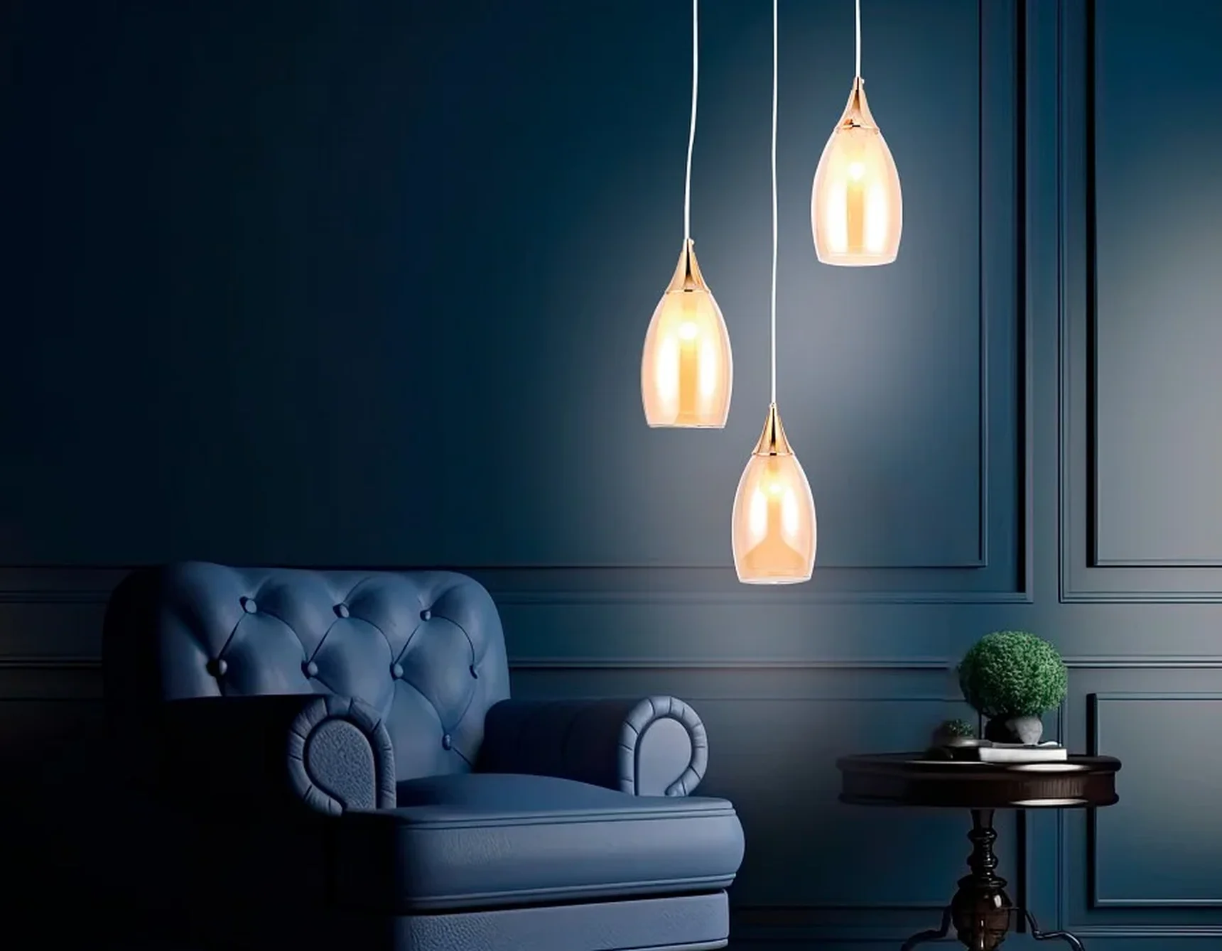 Подвесной светильник TR3549/3 GD/TI золото/янтарь E14 max 40W 370*130*1000