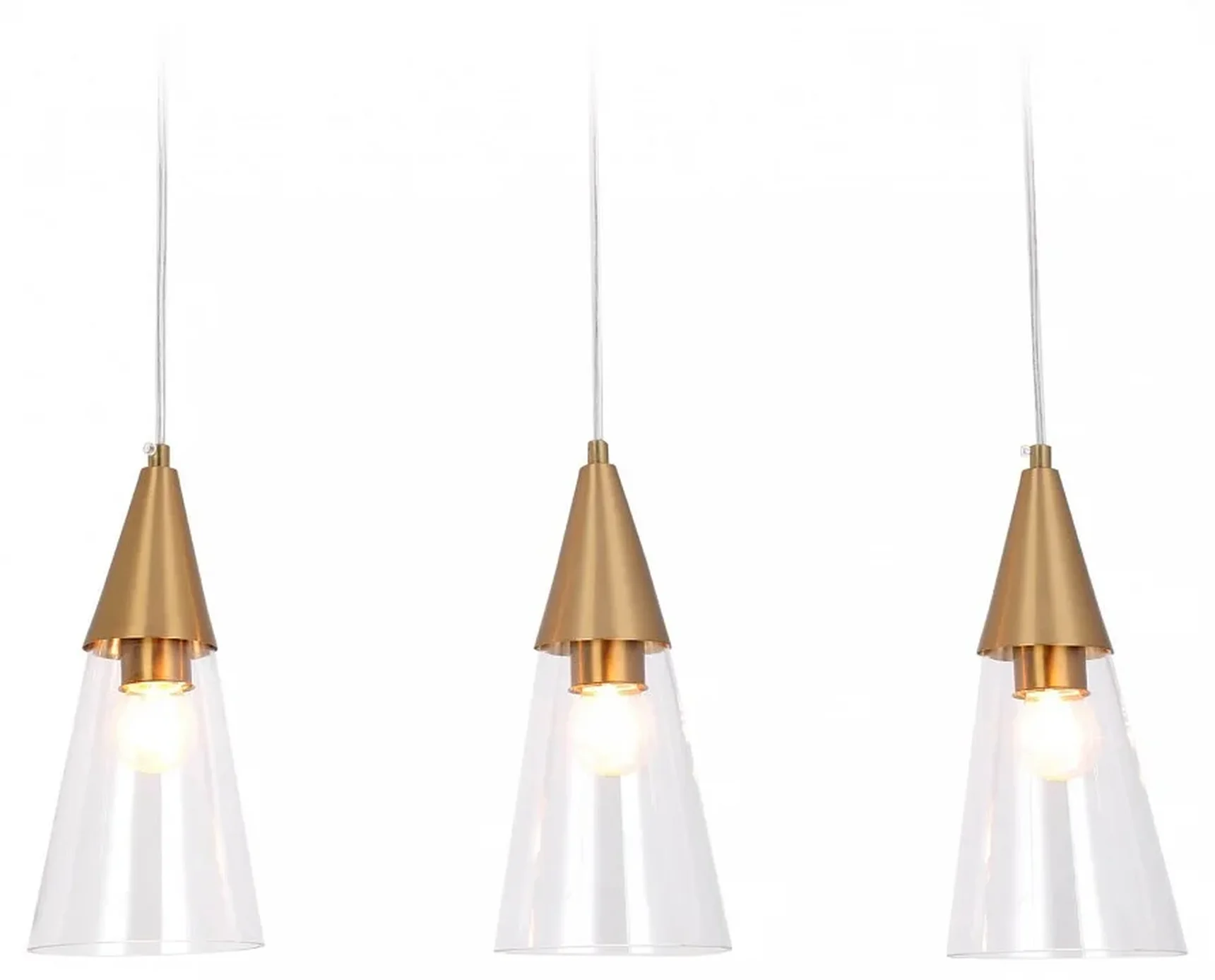 Подвесной светильник TR3669/3 BS/CL латунь/прозрачный E14/3 max 40W 590*120*850
