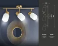 Настенно-потолочный спот TR3972/3 BS/FR латунь/белый матовый E27*3 max 40W 460*80*140