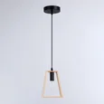 Подвесной светильник в стиле лофт TR80497 BK/LW черный/светлое дерево E14 max 60W D150*1000