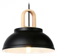 Подвесной светильник в стиле лофт TR8192 BK/LW черный/светлое дерево E27 max 40W D290*900