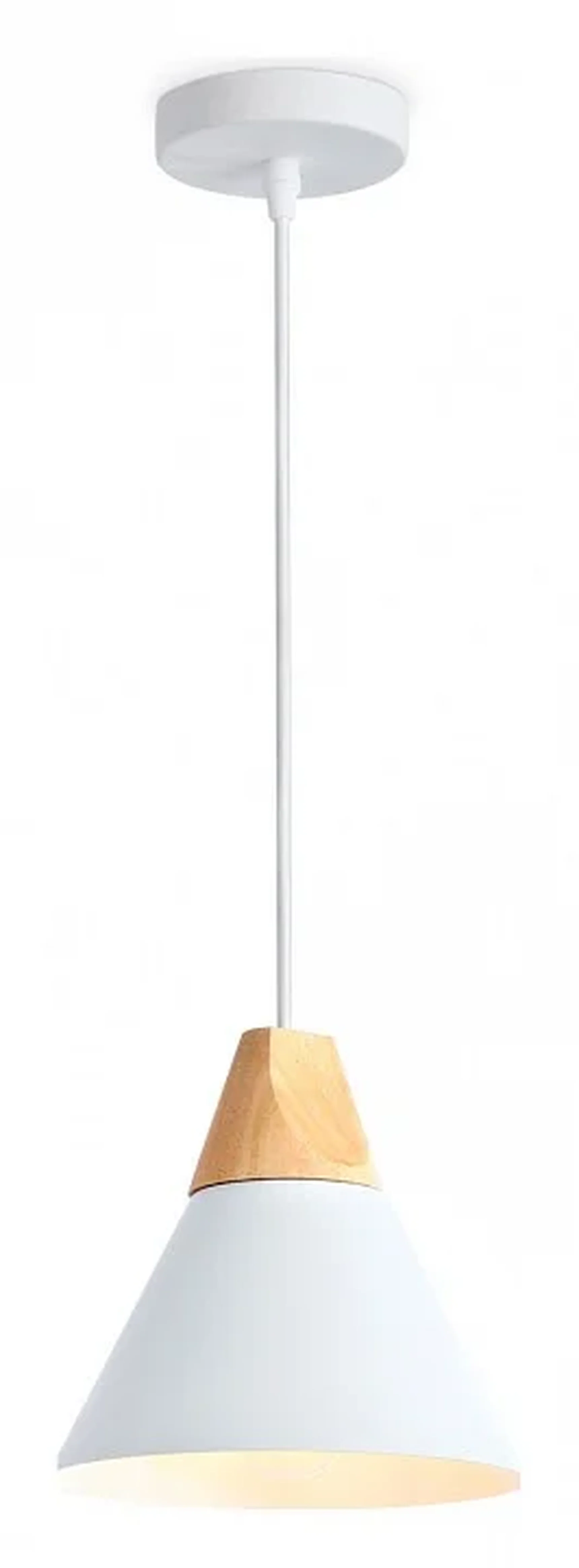 Подвесной светильник в стиле лофт TR8195 WH/LW белый/светлое дерево E27 max 40W D230*935