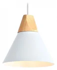 Подвесной светильник в стиле лофт TR8195 WH/LW белый/светлое дерево E27 max 40W D230*935