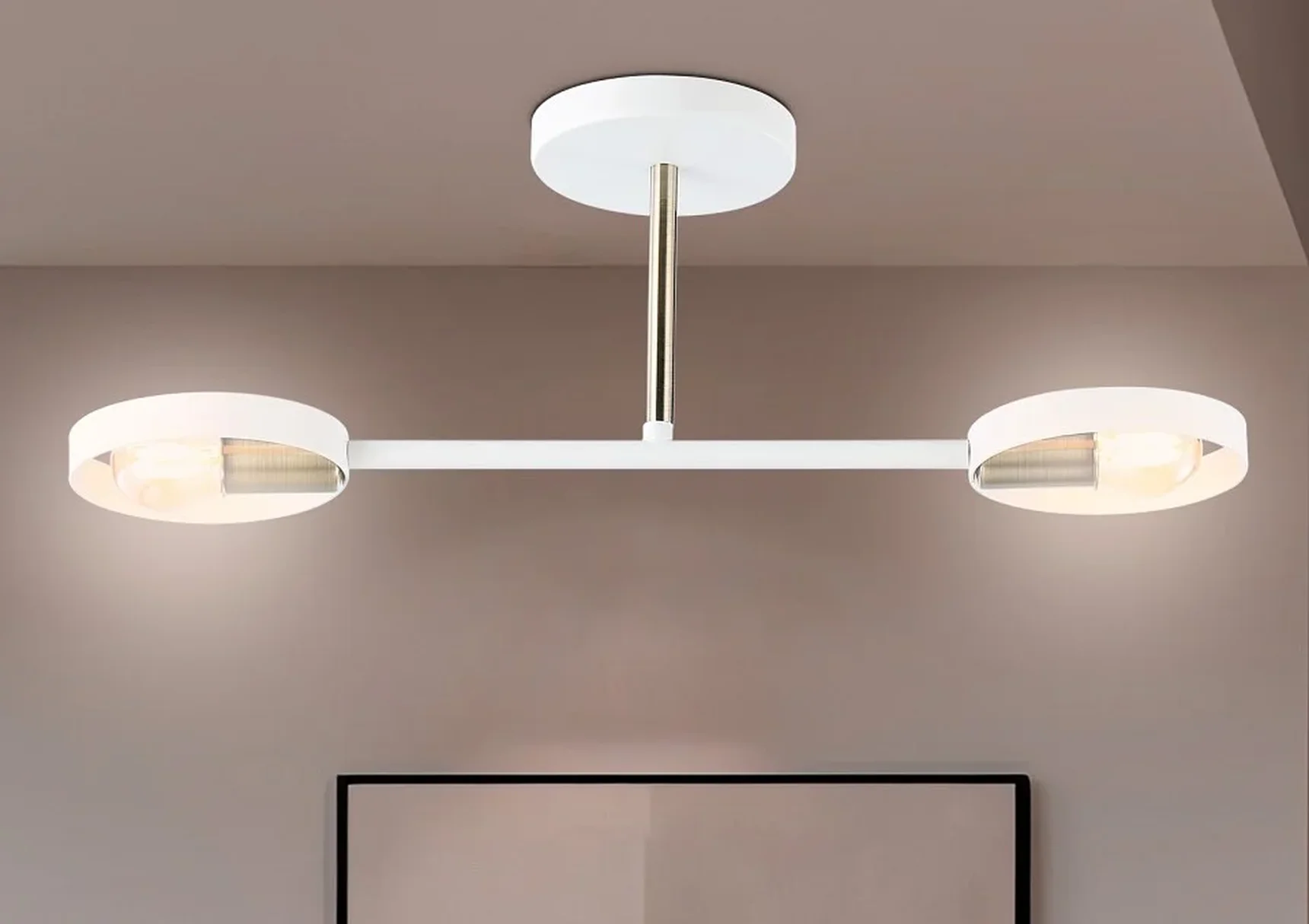 Подвесной светильник со сменной лампой TR8222/2 WH/SB белый/бронза E27/2 max 40W 510*165*190