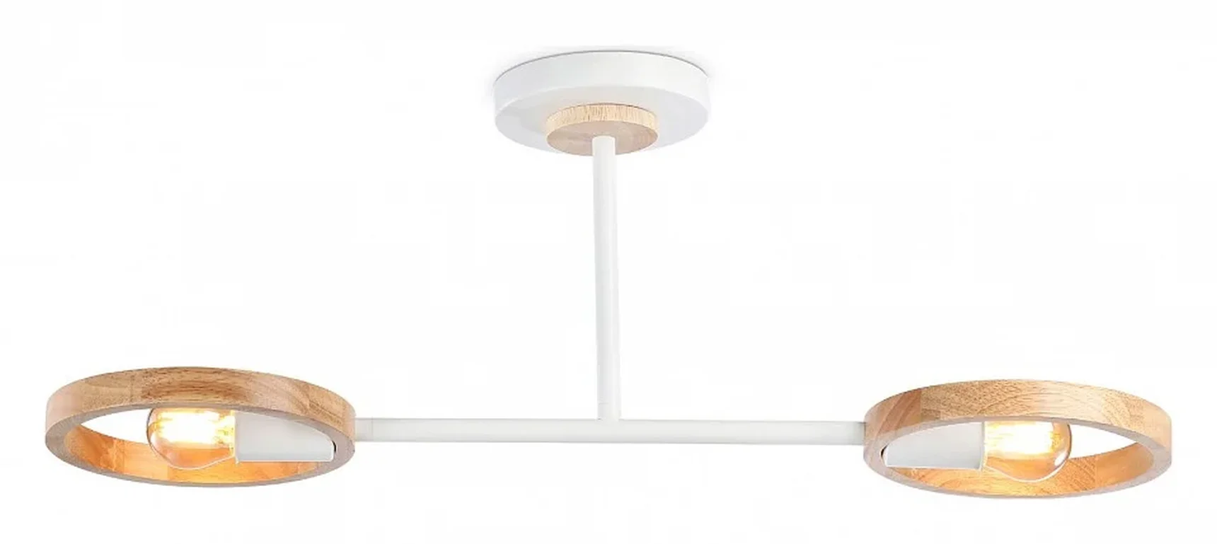 Подвесной светильник со сменной лампой TR8243/2 WH/LWD белый/светлое дерево E27/2 max 40W 590*165*220