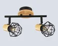 Настенно-потолочный спот в стиле лофт TR8752/2 BK/WD черный/дерево IP20 E27/2 310*115*200