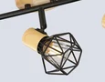 Настенно-потолочный спот в стиле лофт TR8753/3 BK/WD черный/дерево IP20 E27/3 435*115*200