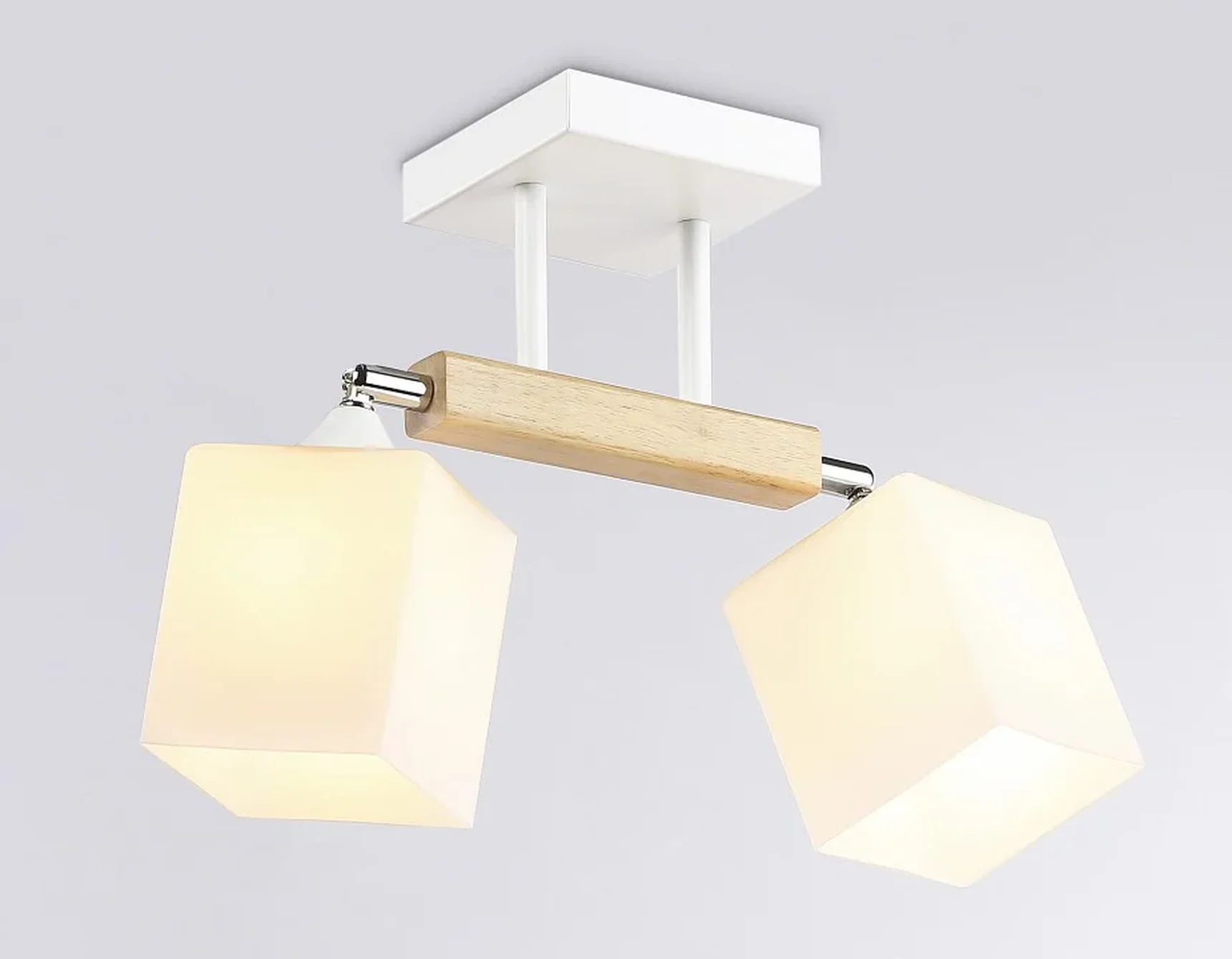 Подвесной светильник TR9511/2 WH/CH/FR белый/хром/белый матовый E27*2 max 40W 517*100*246
