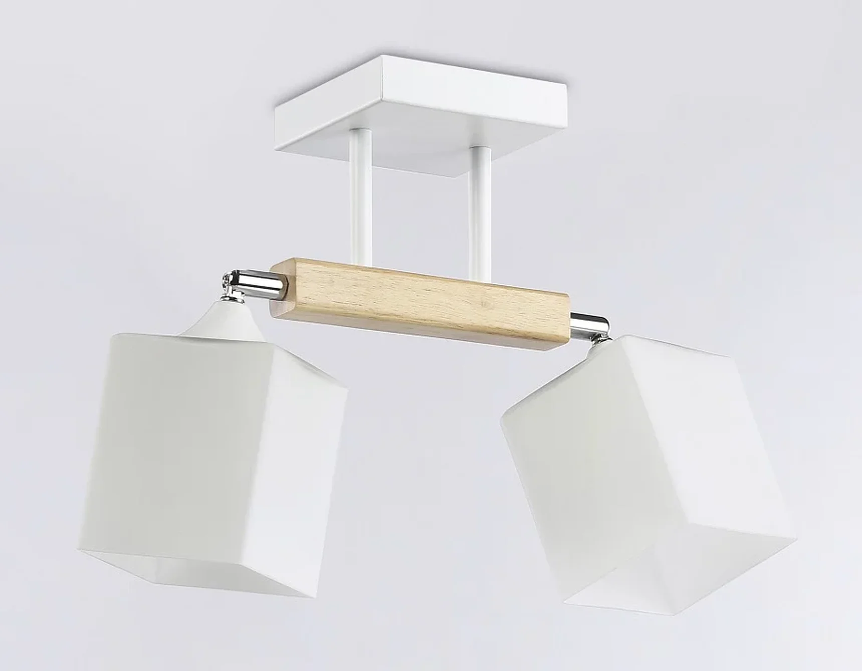 Подвесной светильник TR9511/2 WH/CH/FR белый/хром/белый матовый E27*2 max 40W 517*100*246