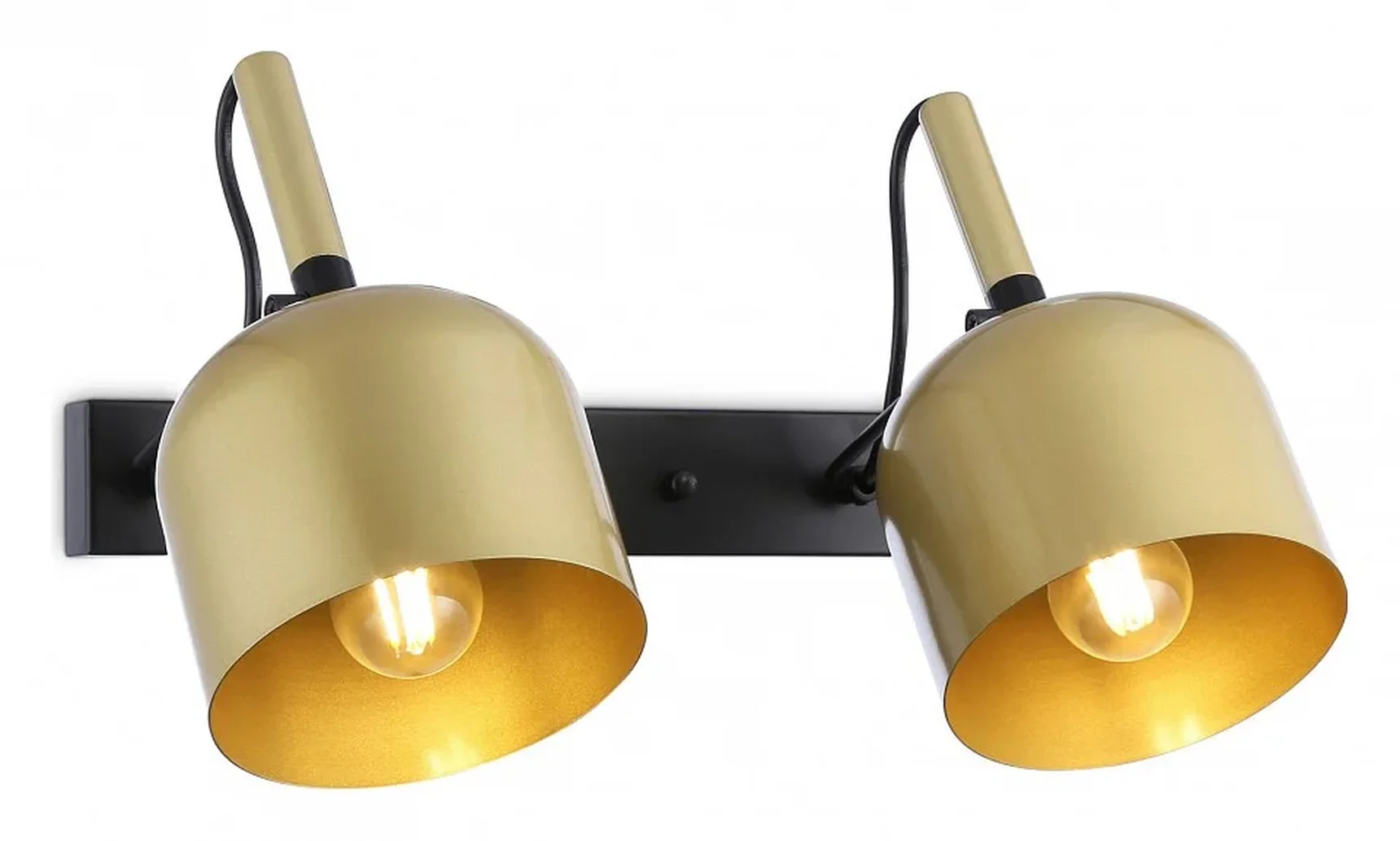 Настенно-потолочный спот TR97106/2 GD/BK золото/черный E27*2 max 40W D130*223*273