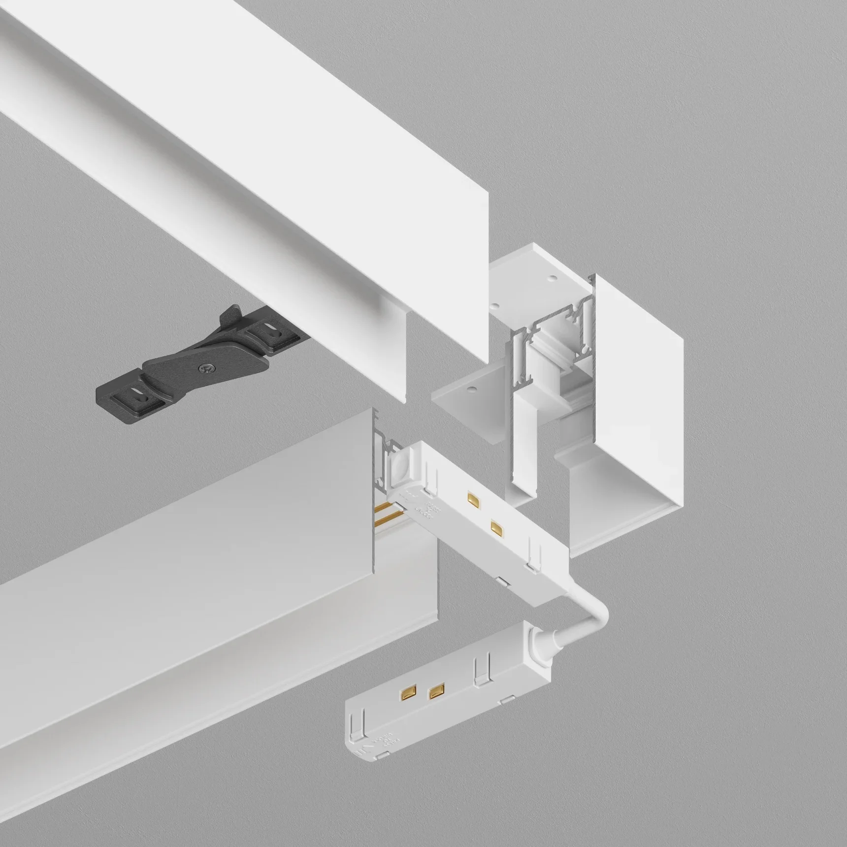 Угловой коннектор S35 накладной белый, TRA004CL-21W